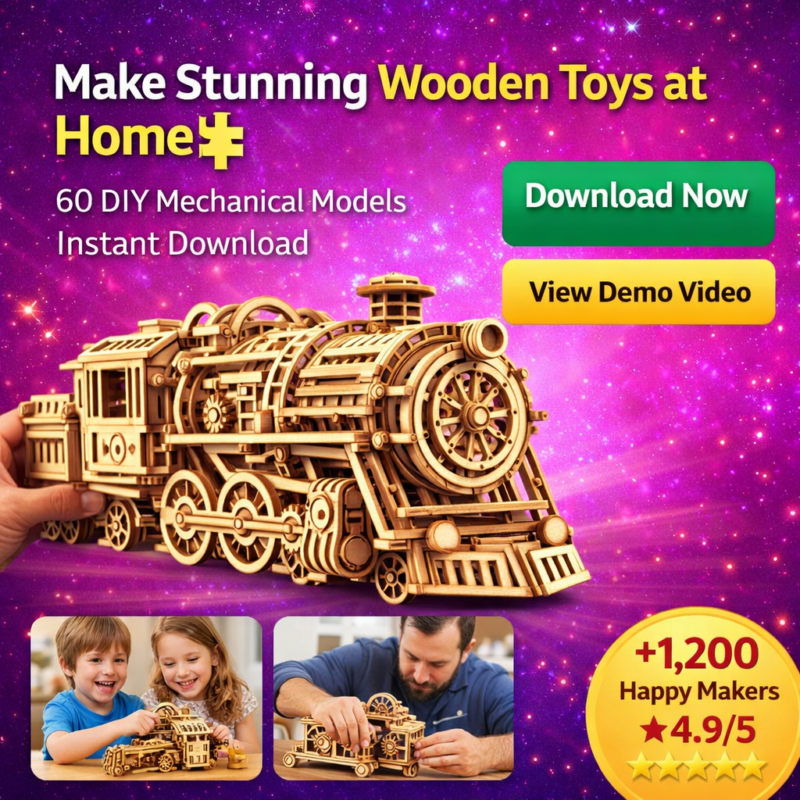 “Make Stunning Wooden Toys at Home.
60+ DIY Mechanical Model Bundle | Laser Cut Files (DXF, DWG, PDF, PNG, CDR) | CNC & Wood Craft Designs