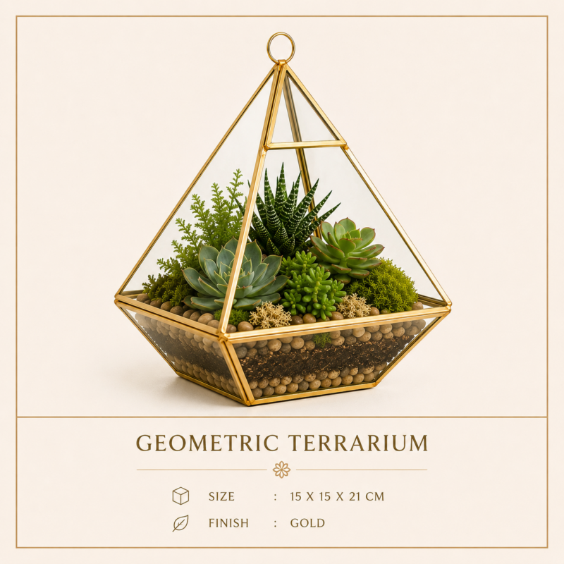 Clear Glass Geometric Terrarium